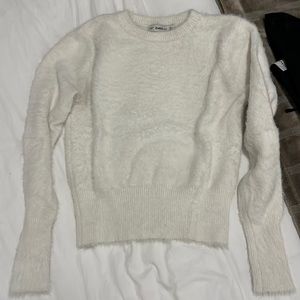 Fuzzy White Zara Sweater